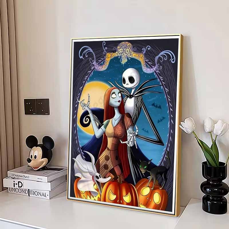 Disney 5D DIY Diamond Painting Illustrations From The Nightmare Before Christmas Full Round Diamond Mosaic Cartoon CrossStitch Artwork for Home Decor