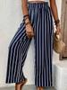 Striped Wide-Leg Pants Women loose Casual Pants Spring and Summer High Waist straight-leg loose Pants Trousers