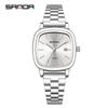 Retro Light Luxury Gold Square Watch with Large Dial and Calendar - High-Value Steel Band for Couples