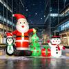 Inflatable Xmas Decor 5.9ft Blow Up Santa Snowman Penguin Xmas Tree with White Lights for Holiday Garden Yard