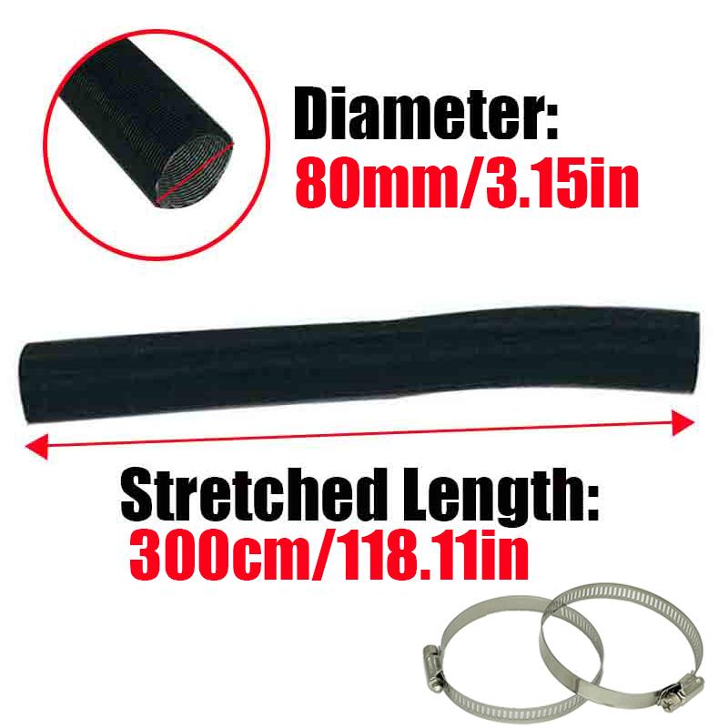 25mm 42mm 60mm 50mm 75mm 80mm 90mm Air Diesel Parking Heater Duct Pipe Tube Hose 2M 3M Length + 2 Clamps For Webasto Eberspacher