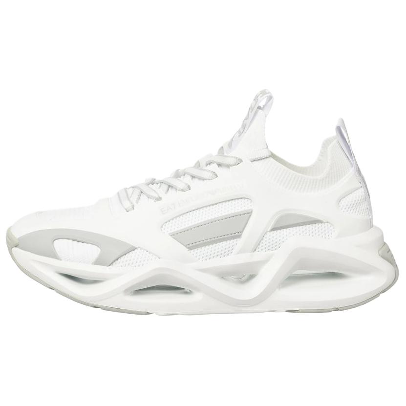 Emporio Armani EA7 Thick Sole Round Toe Lace-Up Low-Top Casual Shoes Men Sneaker White X8X174XK377U494