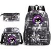 Murder Drones Themed 3-Piece School Set: Backpack Shoulder Bag Pencil Case Teens