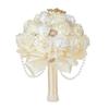 Apricot Satin Ribbon Pearl Rhinestone Bouquet for Wedding Photography