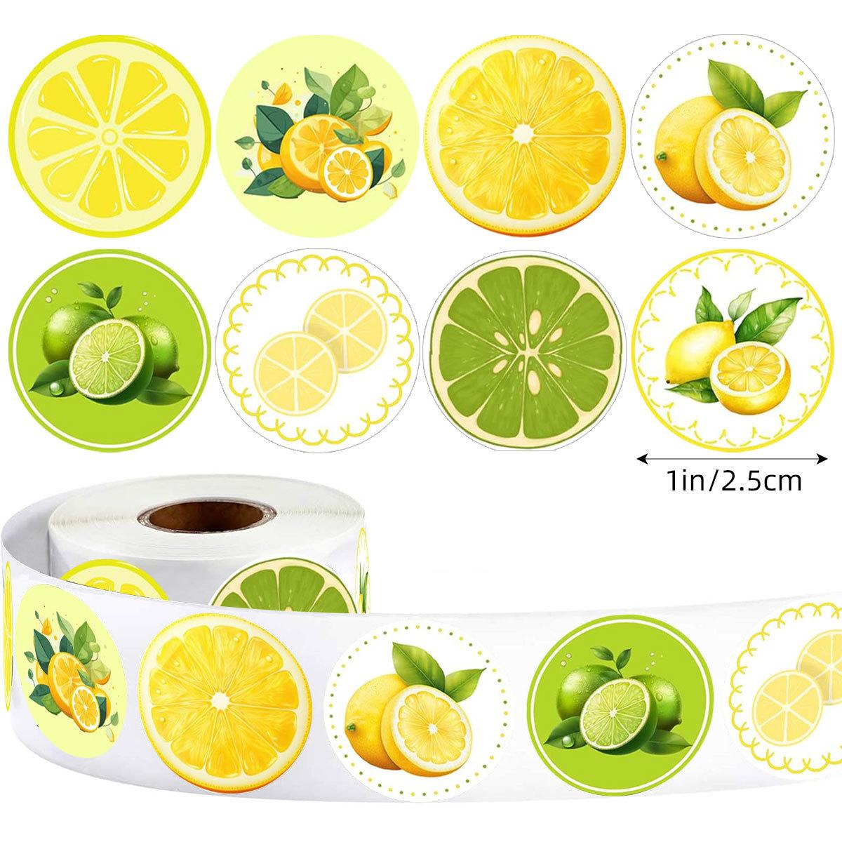 100-500Pcs High-Quality Cartoon High-Quality Lemon High-Quality Stickers High-Quality Round High-Quality Creative High-Quality Fruit High-Quality
