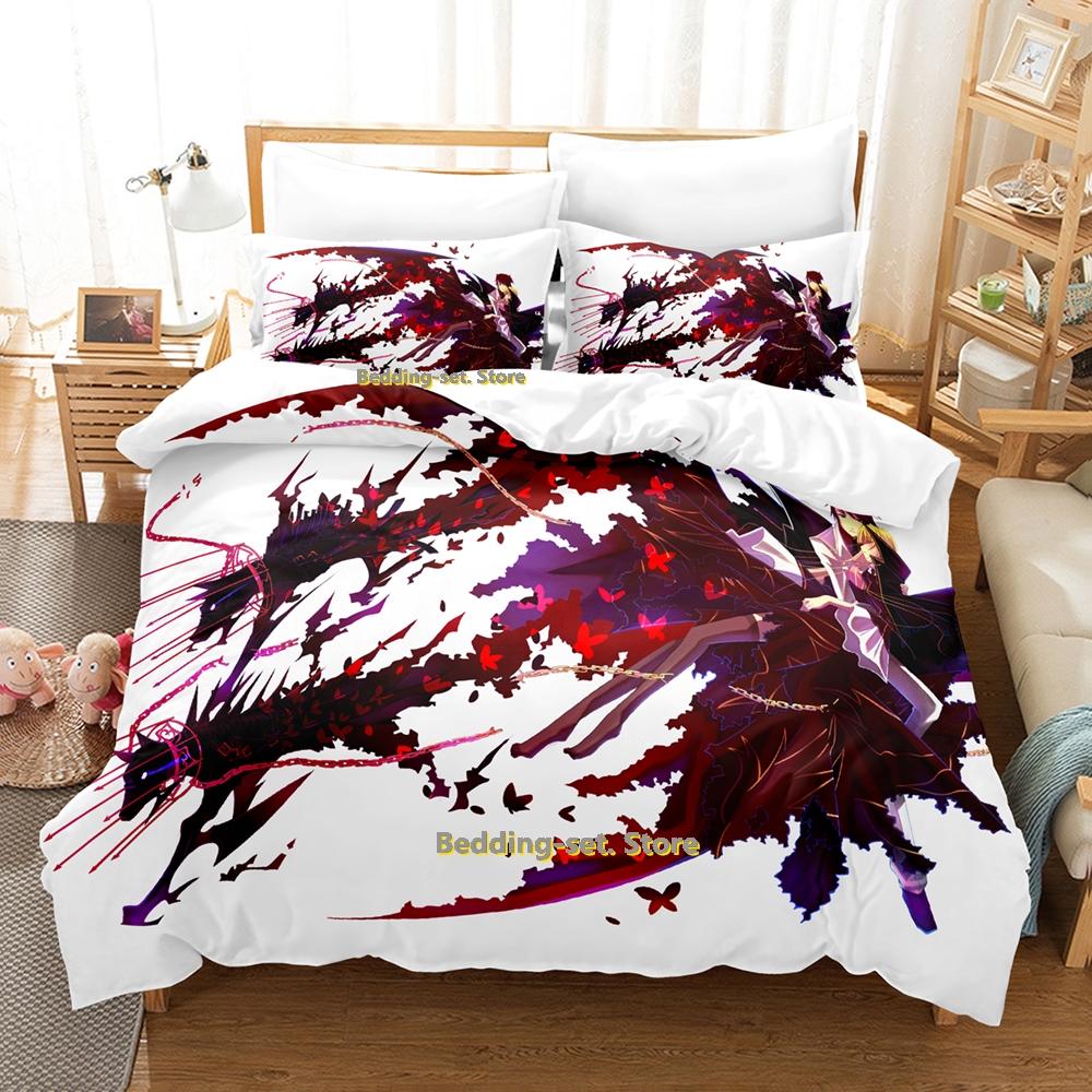 2024 Umineko When They Cry Bettwäscheset Einzelbett Twin Full Queen King Size Bettwäscheset Schlafzimmer für Erwachsene und Kinder Bettbezug-Set Anime Bettlaken