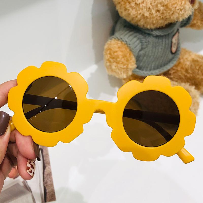 

Sunflower Children S Sunglasses Cute Baby Comfortable Colorful Sunglasses Round Frame Flower Petal Glasses