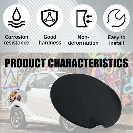 New Fuel Door Filler Gas Lid Cover Black for Smart Fortwo 2007-2015