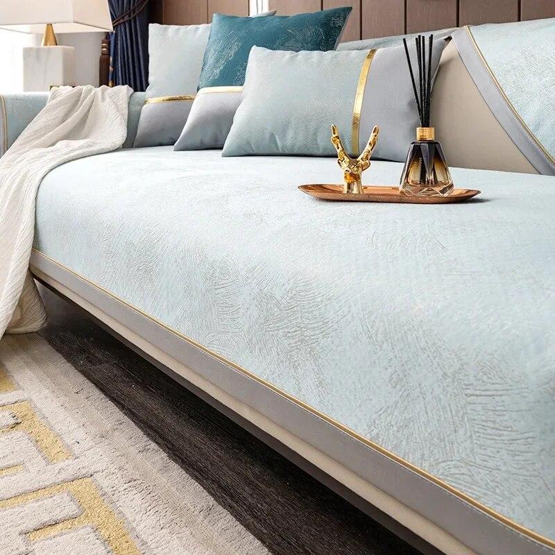 Tappetino per divano in stile nordico ins quattro stagioni universale antiscivolo cuscino per seduta lusso leggero high-end minimalista copridivano panno asciugamano
