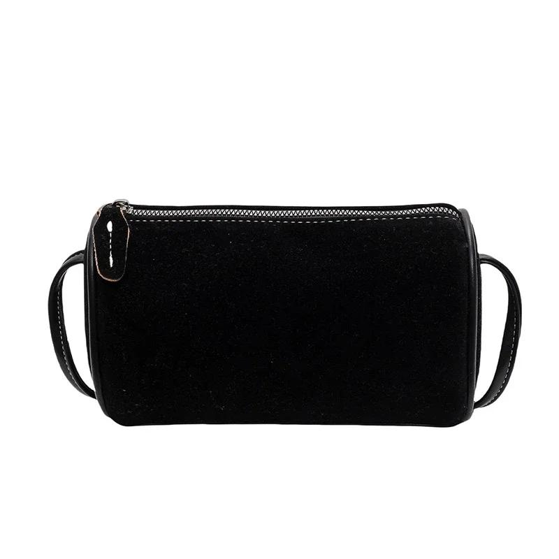 

Fashi Bost Solid Shoulder Bags Faux Suede Simple High Quality Compact Versatile Crossbody Bags for Women 2026 Casual Sale чёрный