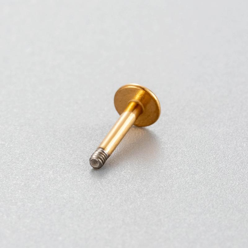 Henson Titanium Steel Ear Cartilage Studs - T-Shaped Screw with Flat Bottom, 0.8/1.2MM Thickness, 6MM Length.