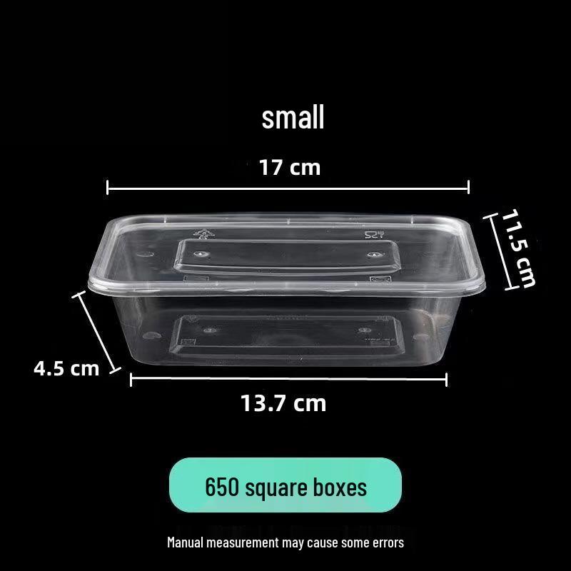 Chuanghui Thickened Microwavable Disposable Meal Prep Containers - Small 650ml Square (300 Sets)