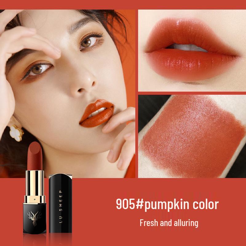 Deer Sheep Moisturizing Velvet Lipstick: Matte, Long-Lasting, Waterproof, Fade-Resistant, Non-Stick.