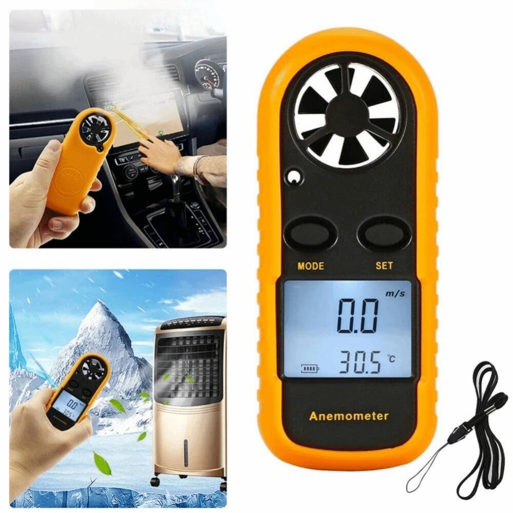 LCD Display Digital Anemometer Mini Air Velocity Meter Wind Speed Gauge  Airflow Testing