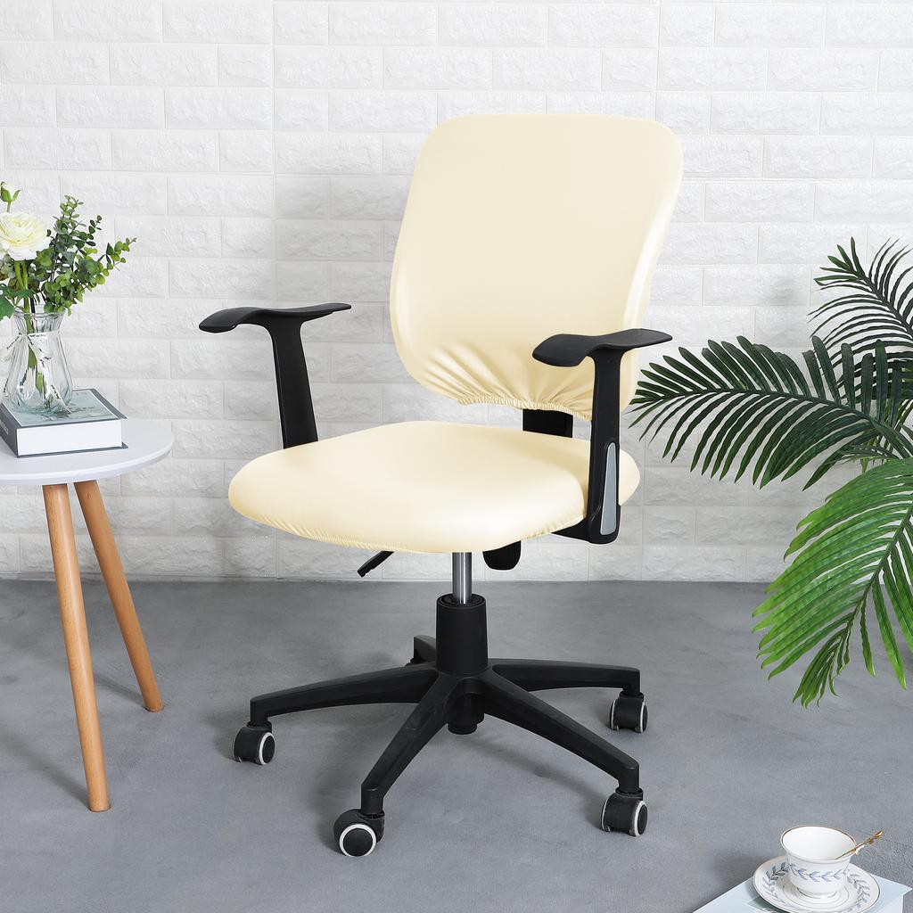 Waterproof PU Leather Office Chair Cover Chair Seat Covers Stretchable Rotating Computer arm Chair Slipcovers Protector cover