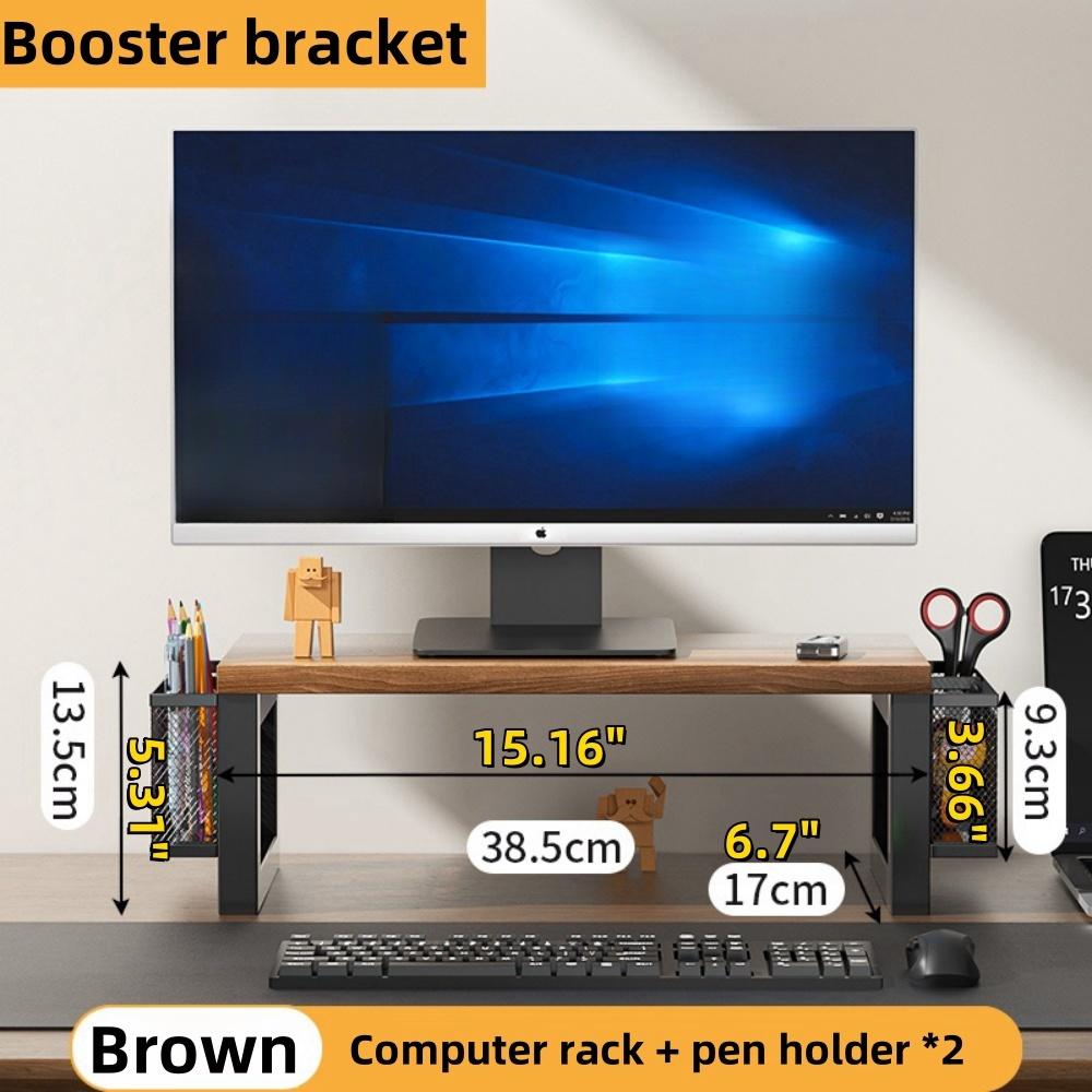 Monitor stand riser 16 inch large monitor stand for 1 monitor computer onitor stano woocen desktop storage stand for computer коричневый