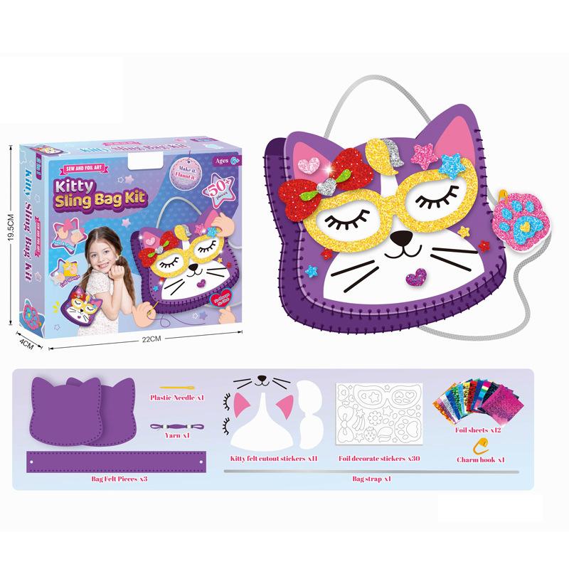 

1SET Children s DIY Handmade Sewing Set, Puzzle Fun Princess One Horn Horse Felt Bag