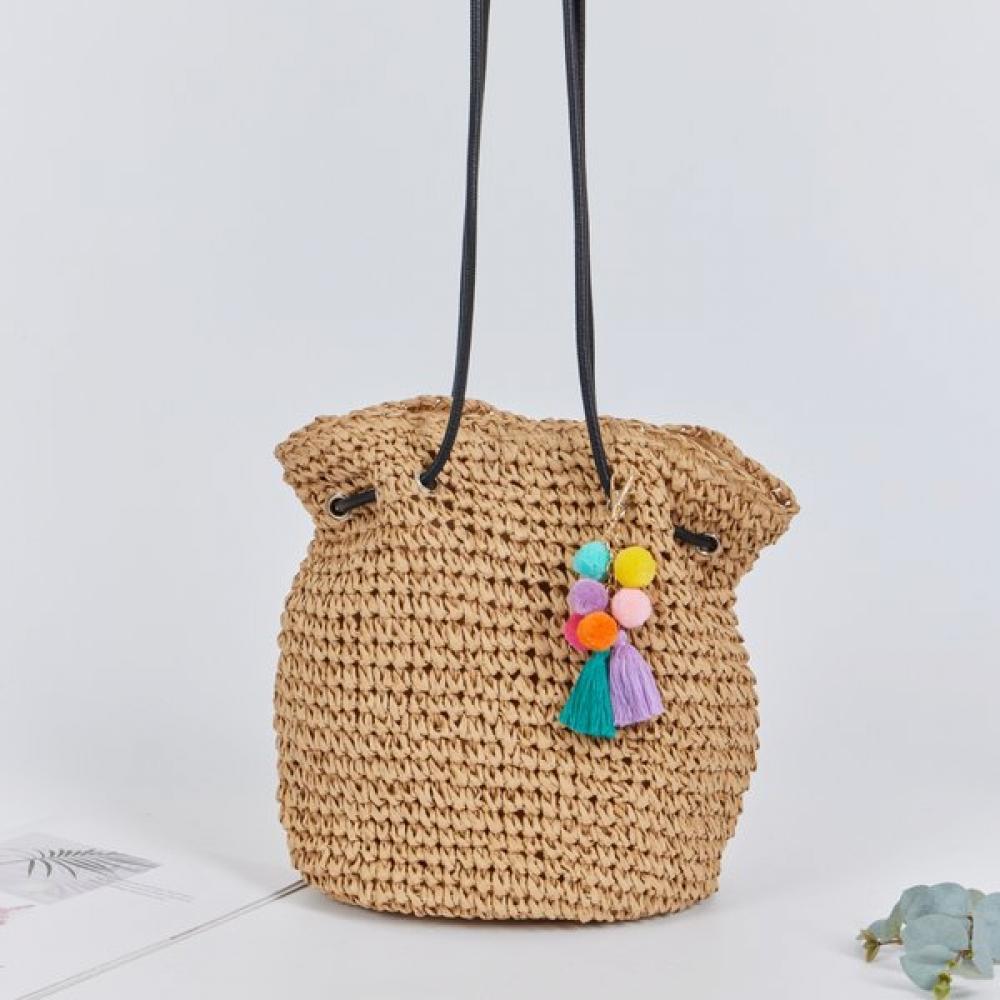 Lala Rattan Schulter Glückstasche Mit Anhänger Lala2b185