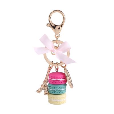 Colorful Cute Macaroon Eiffel Tower Keychain Keyring Bag Pendant Car Charm Decoration(Rose Red)