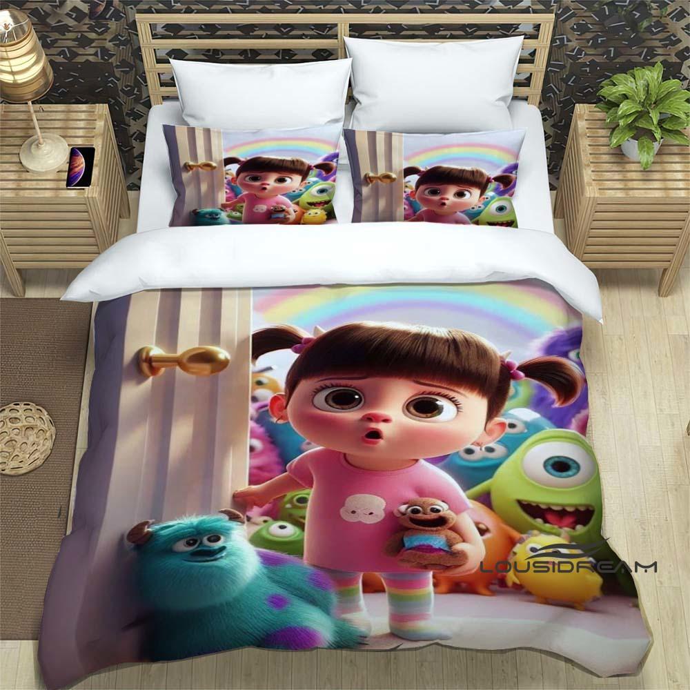 3-piece Monsters, Inc. Bedding Set, 3D Printed Cartoon Pattern Duvet Cover Set, Includes Pillowcases, Filling Not Included.