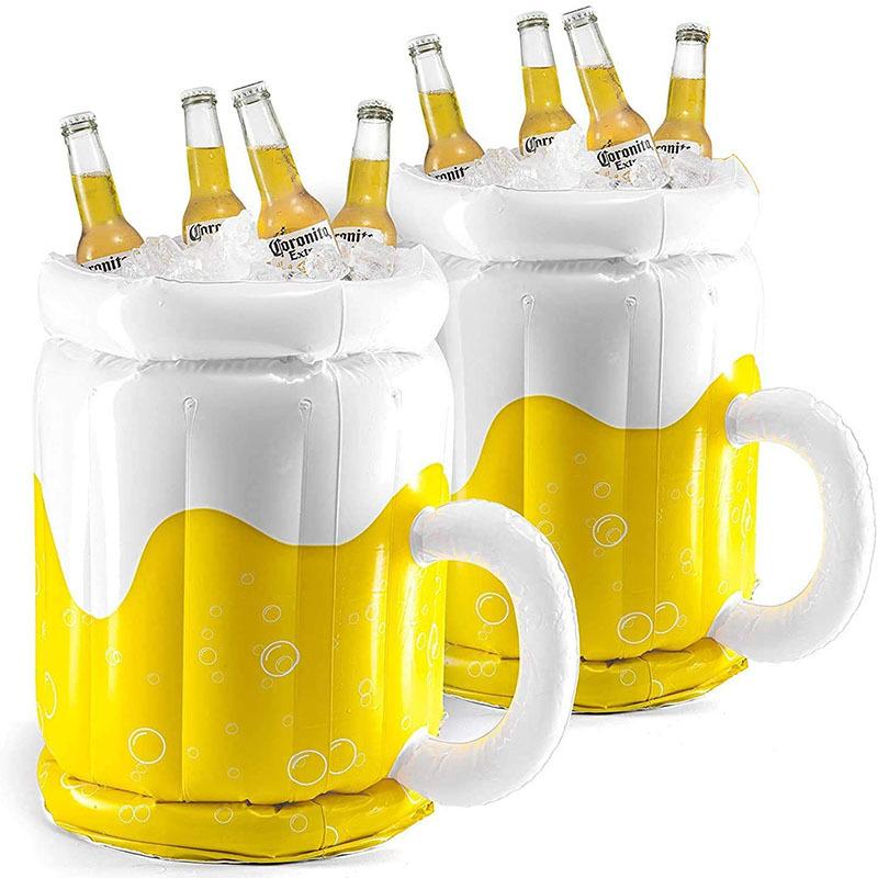 Raffreddatore Gonfiabile a Forma di Boccale di Birra – Secchiello del Ghiaccio Portatile per Feste in Piscina, Spiaggia e Bevute all'Aperto