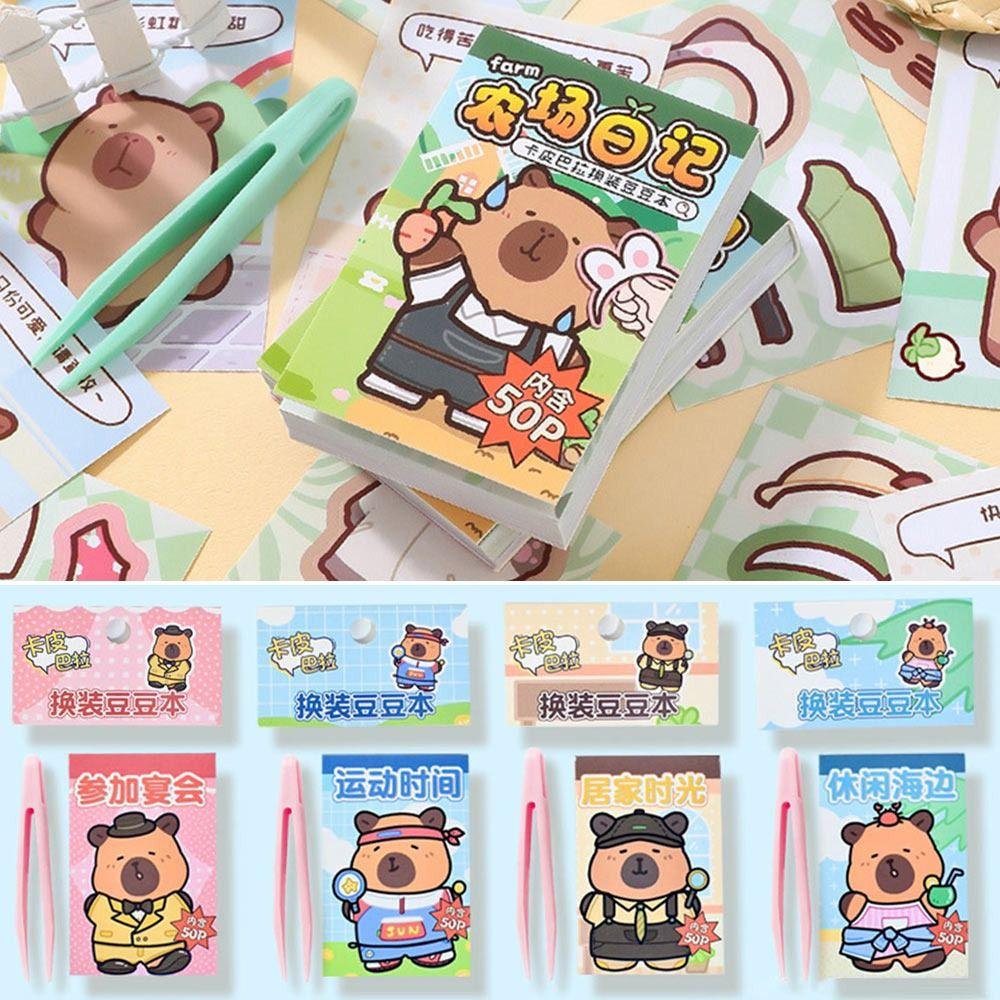 

Multicolor Changing Clothes Game Stickers Papper Handbook Stickers Game Decorative Decals Toy beach