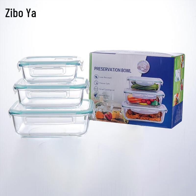 Zhipoya Rechteckiges Glas-Lebensmittelaufbewahrungsbehälter-Set