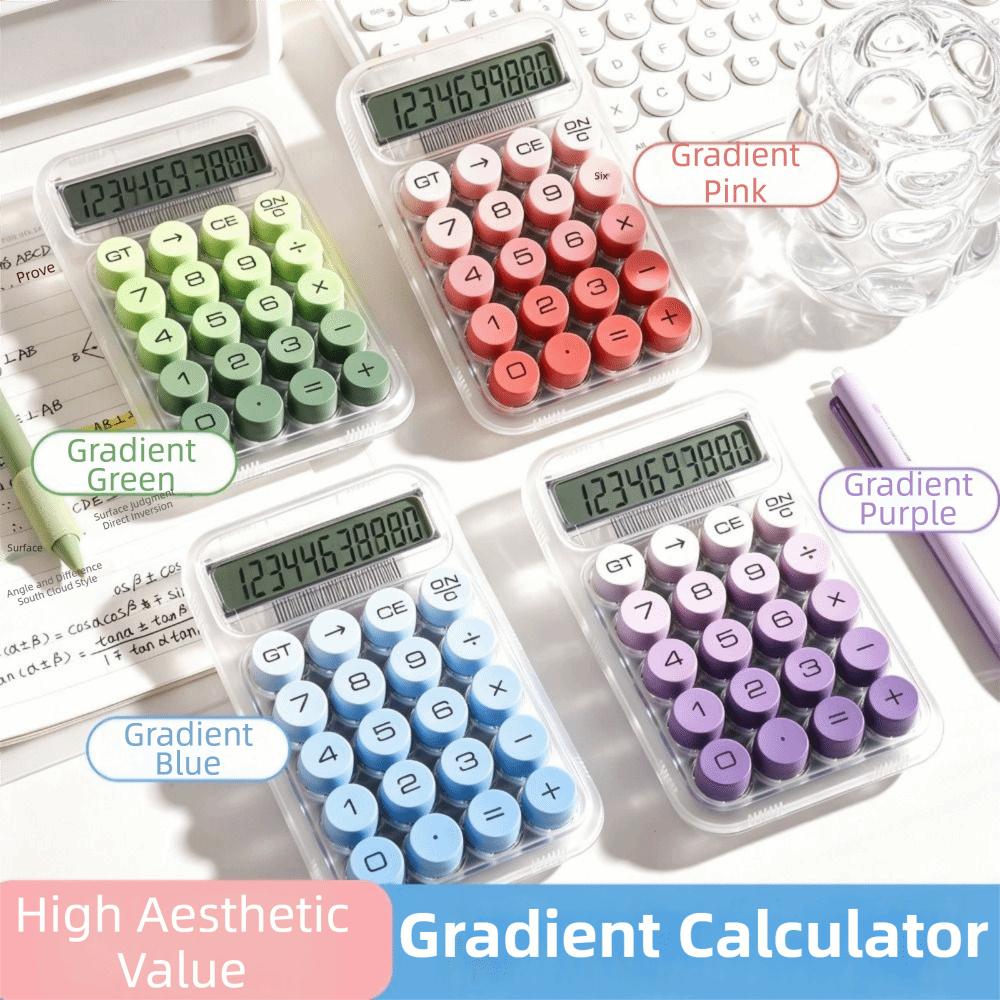 10-digit Display Electronic Calculator Transparent Design Lcd Display Desktop Calculator Anti-slip Pad Large Buttons