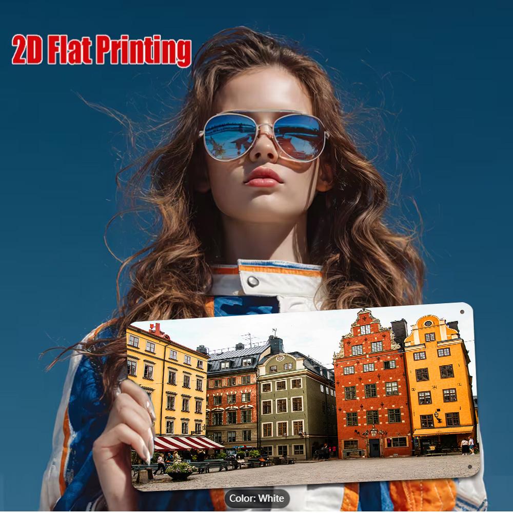 HD Metal Tin Sign Stockholm Colorful Old Town European Street Wall Decor 15x30cm(5.9x7.8inch)