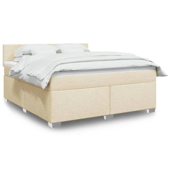 Maison Exclusive - Sommier à lattes de lit avec matelas Crème 180x200 cm Tissu