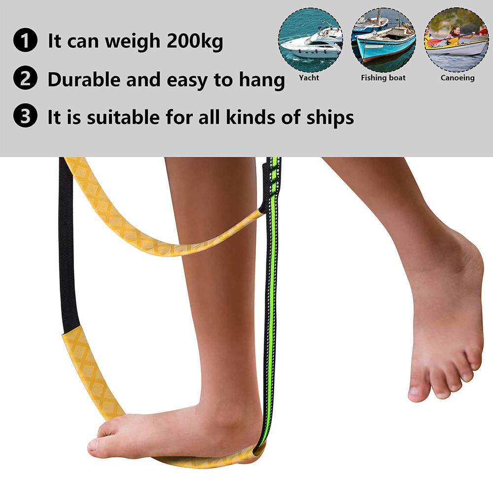 3/4/5 Step Boat Rope Ladder Folding Hanging Rope Ladder Light-weight Uv-proof Portable Rope Ladder Boat Boarding