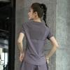Damen Herbst Netz Schnelltrocknendes Lockeres Sport-T-Shirt für Fitnessstudio, Laufen und Yoga