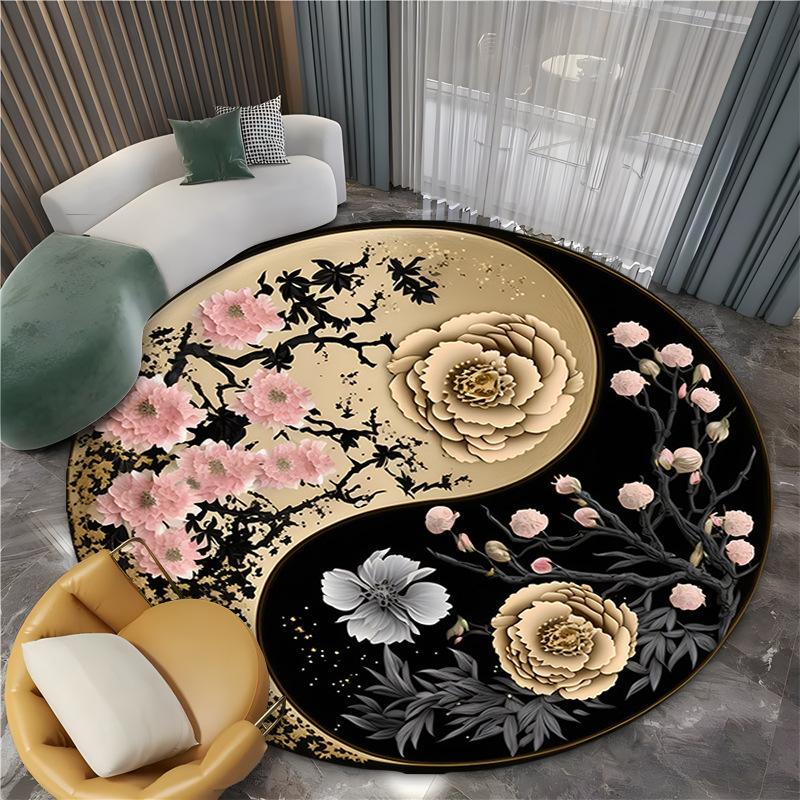 Mysterious Yin-yang Tiger Dragon Rugs Carpet for Living Room Retro Bedroom Large Area Anti-slip Floor Mat Indoor Entry Doormat
