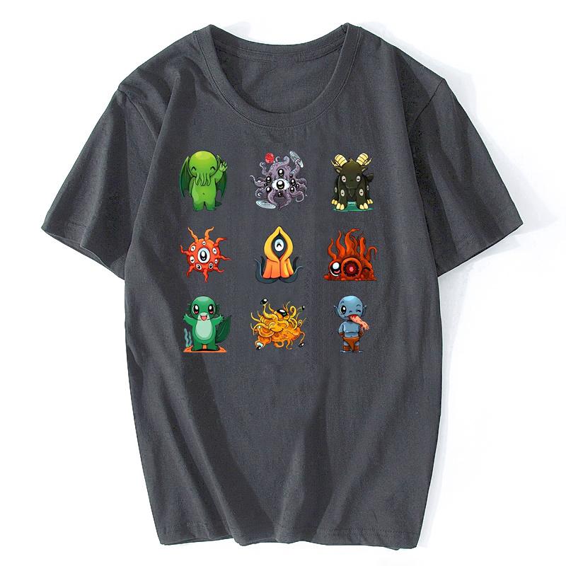 Men's T Shirt Lil Lovecraft Monsters Shoggoth Deep One Ghoul Abhoth Hastur Azathoth Cthulhu Artwork Print Tees Harajuku Tshirt