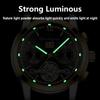 POEDAGAR Automatic Mechanical Watch Men Tourbillon Skeleton Wristwatch Calendar Week Display Leather Strap