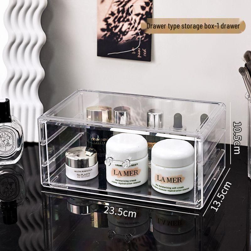 Clear Acrylic Skincare and Nail Polish Desktop Drawer Organizer