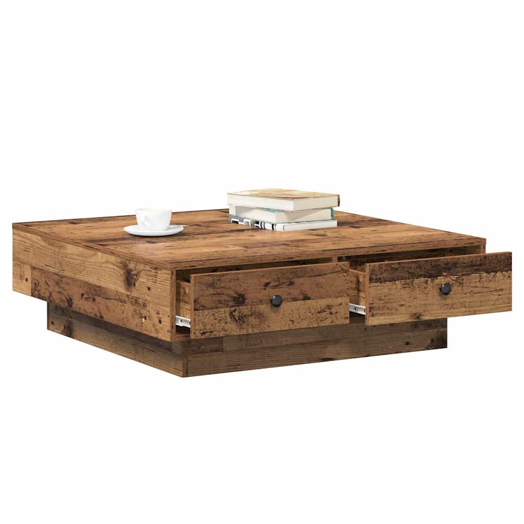 Coffee Table Reclaimed Wood 90 x 90 x 28 cm Engineered Wood