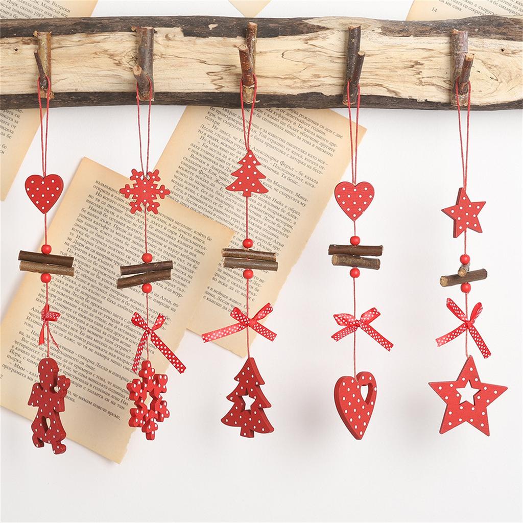 Christmas Snowflakes&Star&Tree Wooden Pendants Ornaments Home Tree Decor CF Christmas Snowflakes&Star&Tree Wooden Pendants Ornaments Home Tree Decor CF