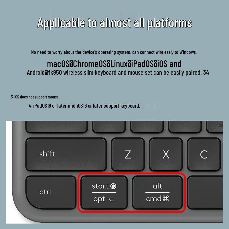 Logitech MK950 Wireless Bluetooth Keyboard Mouse Combo
