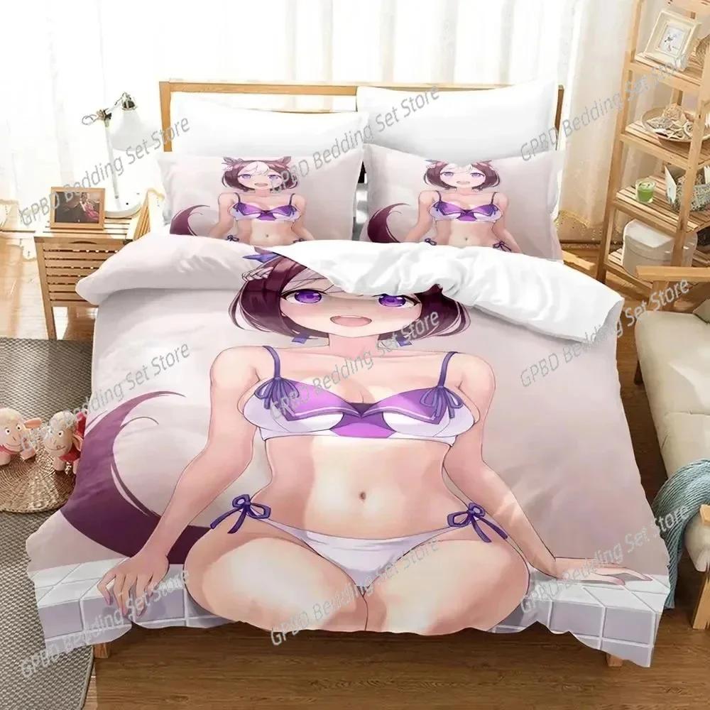 Comforter Anime Uma Musume Pretty Derby Bedding Set Bedroom Soft Modern S Comefortable Kids