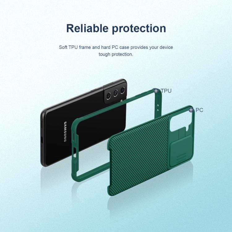 Dla Samsung Galaxy S21 5G NILLKIN Seria Black Mirror Pro Camshield Pełne Pokrycie Pyłoszczelne Odporne na Zarysowania Etui na Telefon