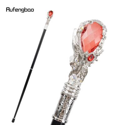 Typ s červeným diamantem Bílá vycházková hůl Móda Dekorativní vycházková hůl Gentleman Elegantní Cosplay Hůlka Crosier 95 cm