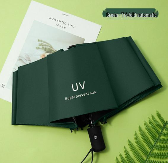 Thickened Black Glue Manual Folding Umbrella: Sun & Rain Protection for Men