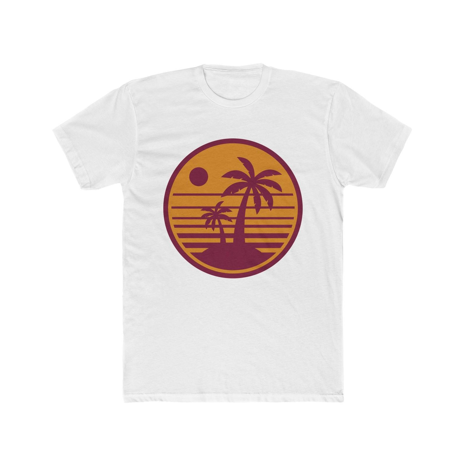 Retro Palm Island Sunset T-Shirt | Vintage Tropical Tee S