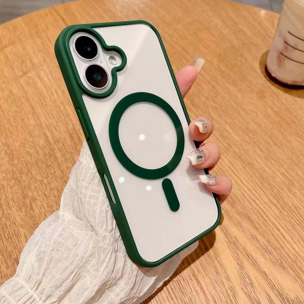 iPhone16promax mobile phone case acrylic transparent magnetic suction suitable for Apple 16 protective case 15 simple