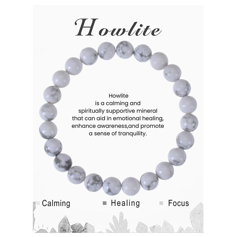 8mm Amethyst & Agate Elastic Beaded Bracelet - Natural Stone Jewelry