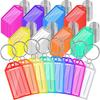12-36Pcs Writable Folding Keychain Tags Reusable Name Identification Tags Plastic Key Tags & Blank Paper Keys Travel Accessories