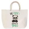 Beach Bag - PLANETEE - Timéo Don't Touch Panda - Rope Handle - Natural Cotton - Large Capacity