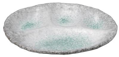 Santo Banko Ware Divided Plate, Single Plate, Blue Leaves, Ceramic, Microwave and Dishwasher Safe, Made In Japan, 12212
