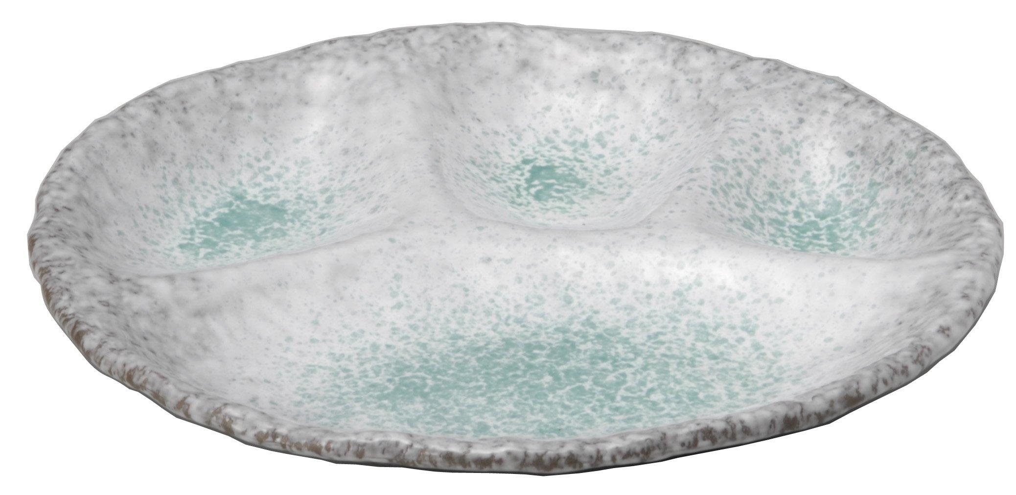 

Santo Banko Ware Divided Plate, Single Plate, Blue Leaves, Ceramic, Microwave and Dishwasher Safe, Made in Japan, 12212